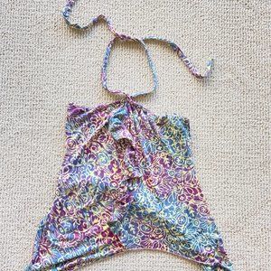 SIZE M y2k surfer girl patterned halter top!